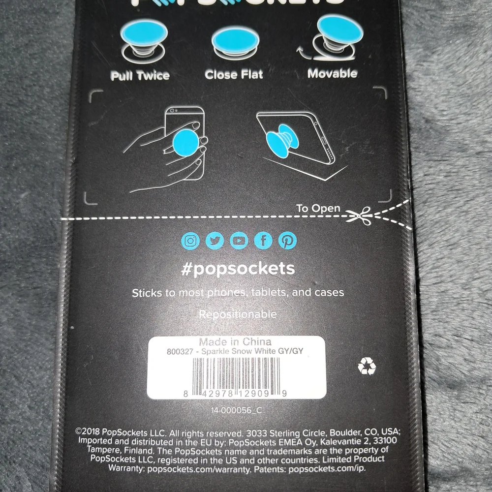 PopSocket Premium Phone Grip & Stand - Blue Glitter